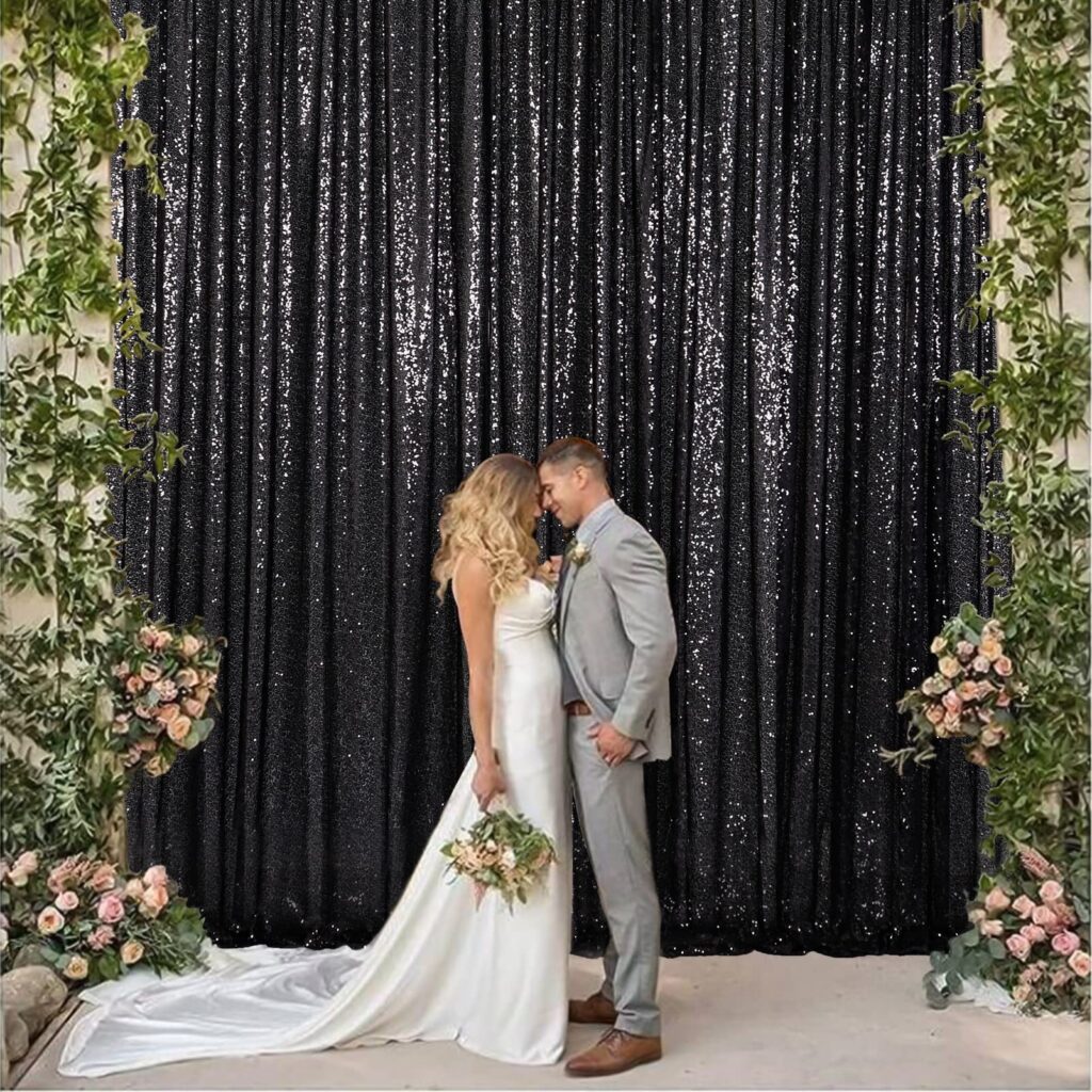Backdrop Brilliance in Black and White Wedding