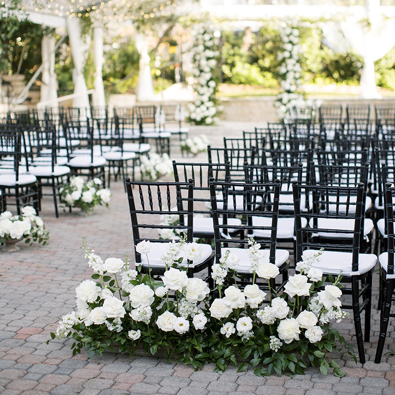Black Chairs to Add Mystique in Black and White Wedding