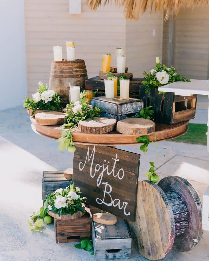Corner for Rustic Libations: Great Part of Your Backyard Wedding Ideas