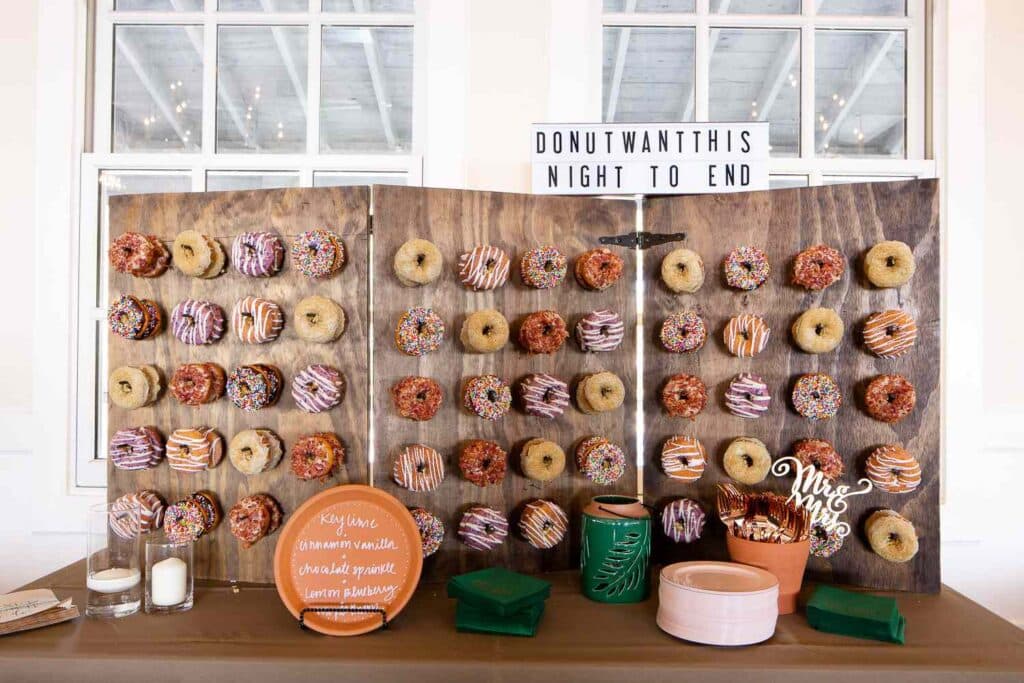 Donut Wall for Perfect Wedding Food Ideas