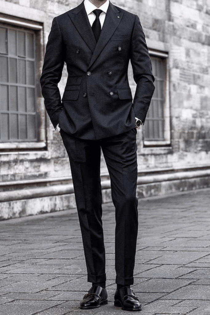 Double-Breasted Suit for Mens Wedding Attire