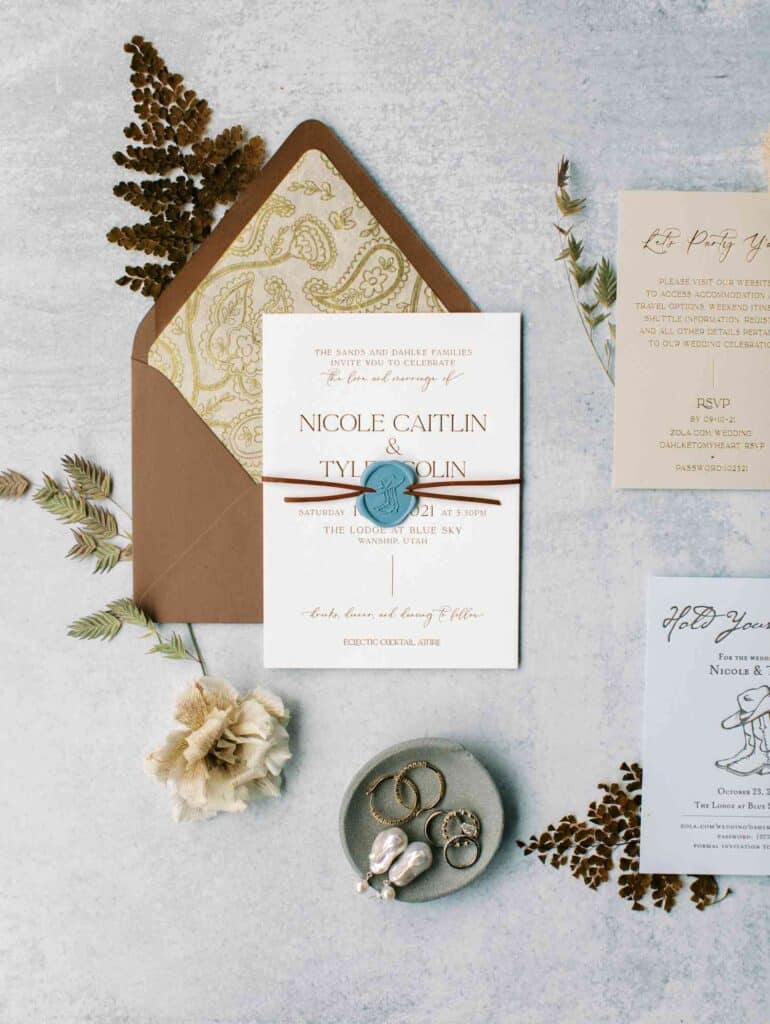 Elevate Your Western Wedding with Earthy-Tone Invitations