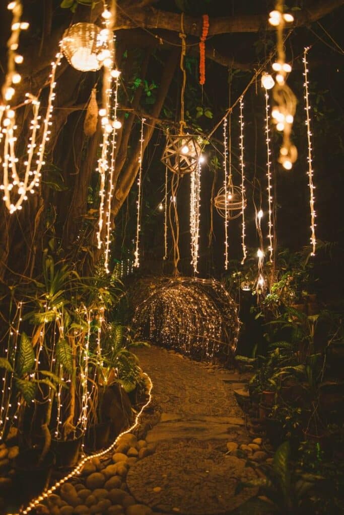 Light up the Night for Guests Attending Forest Wedding