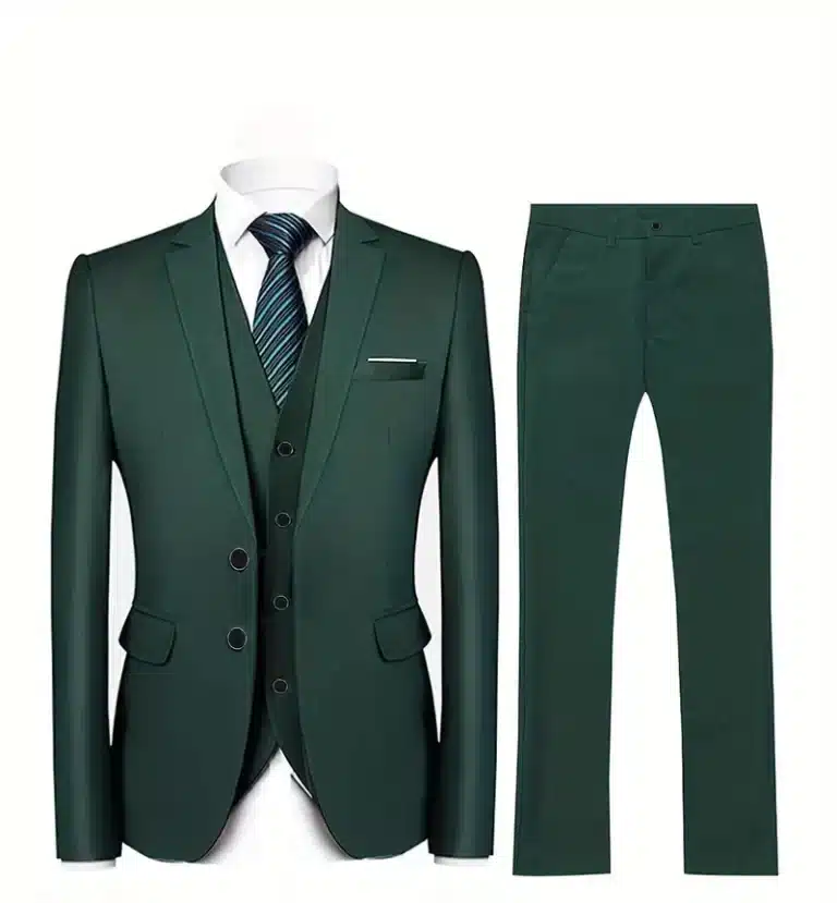 Single-Breasted Basic Two-Button Suit for Mens Wedding Attire