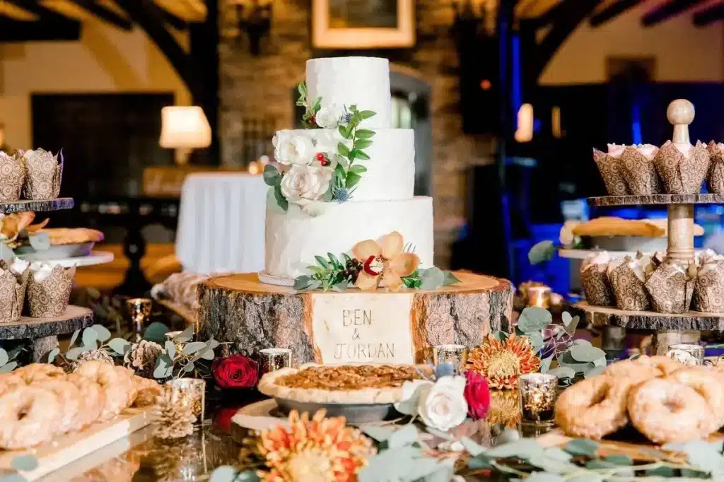 Western Wedding Food with Rustic Cake Delight