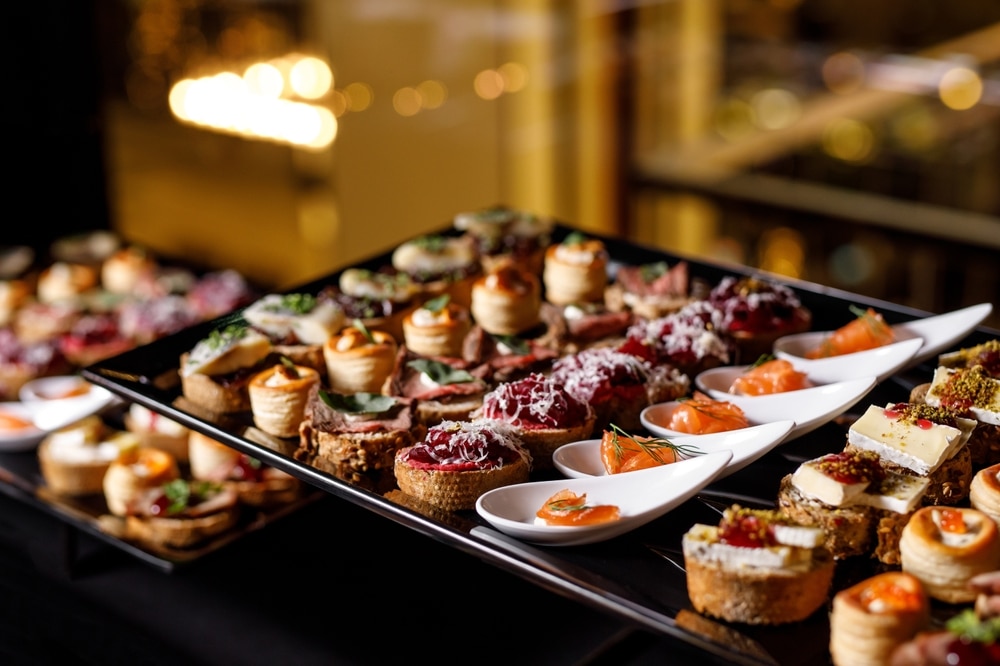 Assortment of desserts on the buffet table