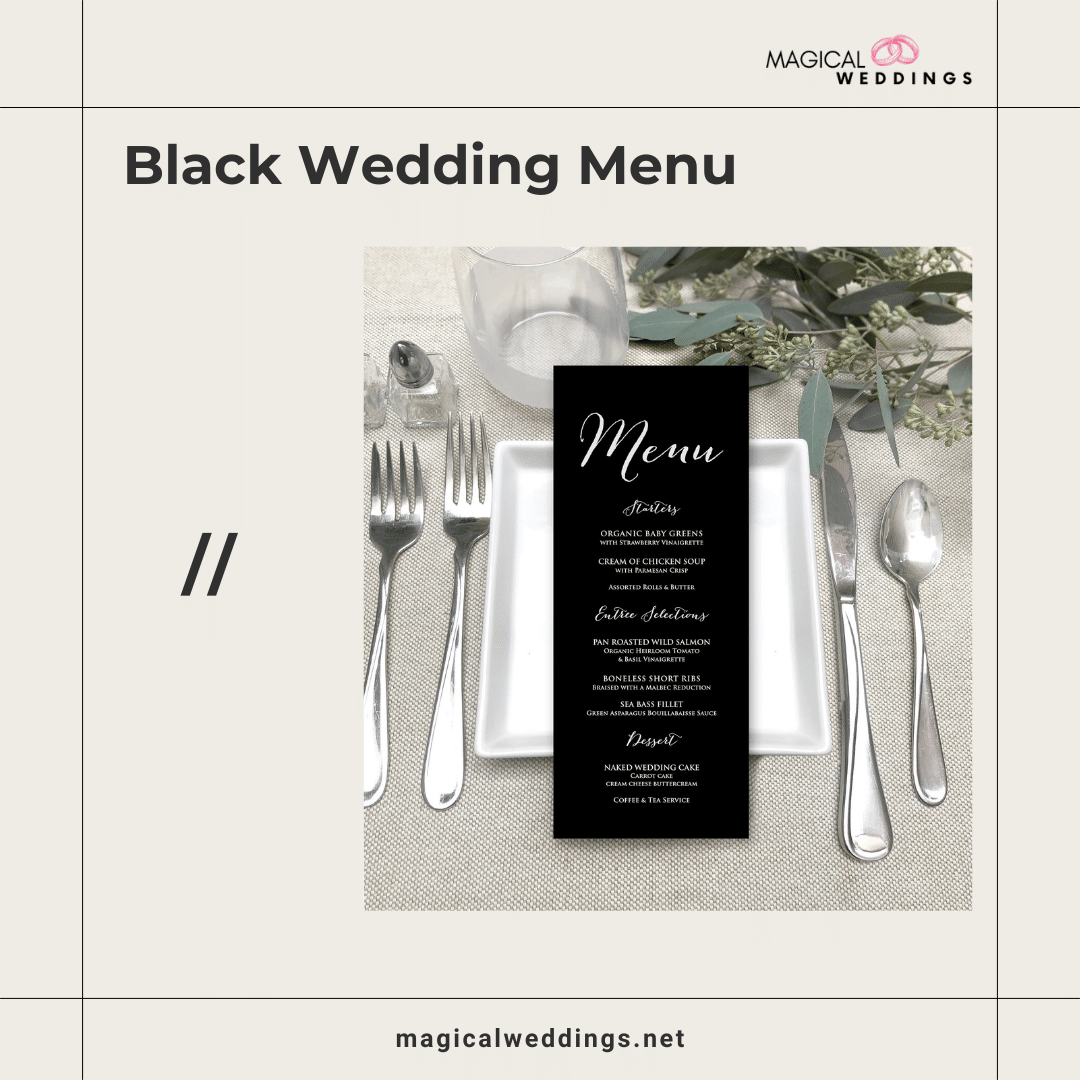 Black Wedding Menu