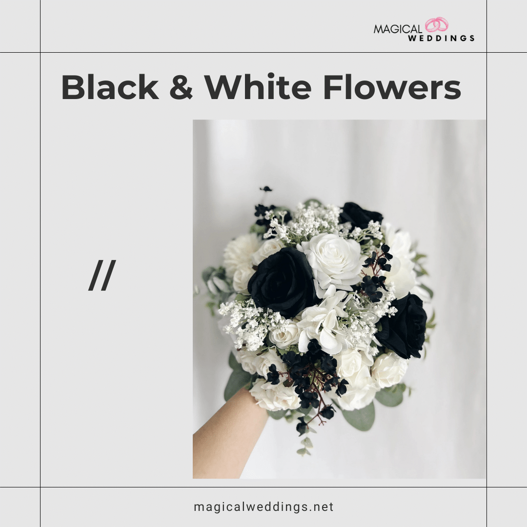 Black & White Flowers Bouquet