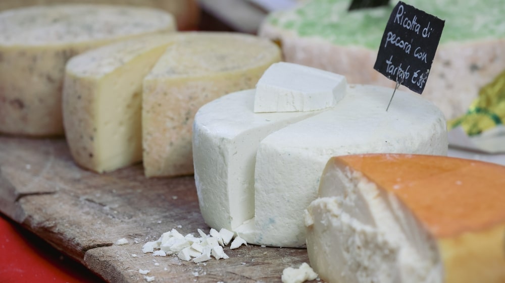 Various types of Italian cheese