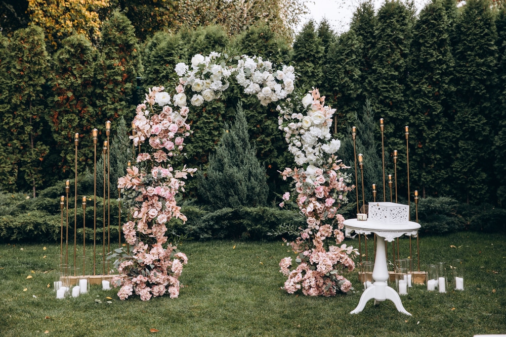 Wedding flower arch.