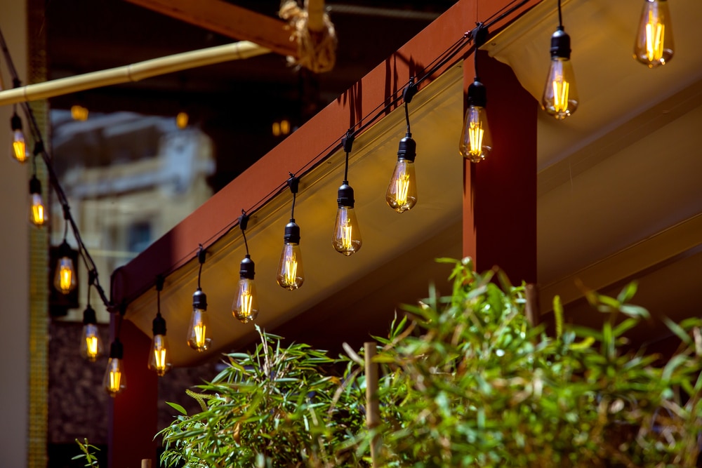 lighting canopy on an awning