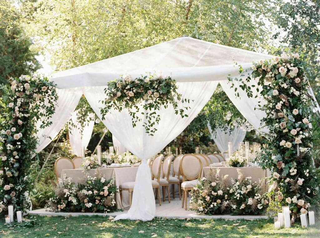 Floral Canopy for Garden Wedding