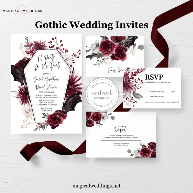 Gothic Wedding Invites