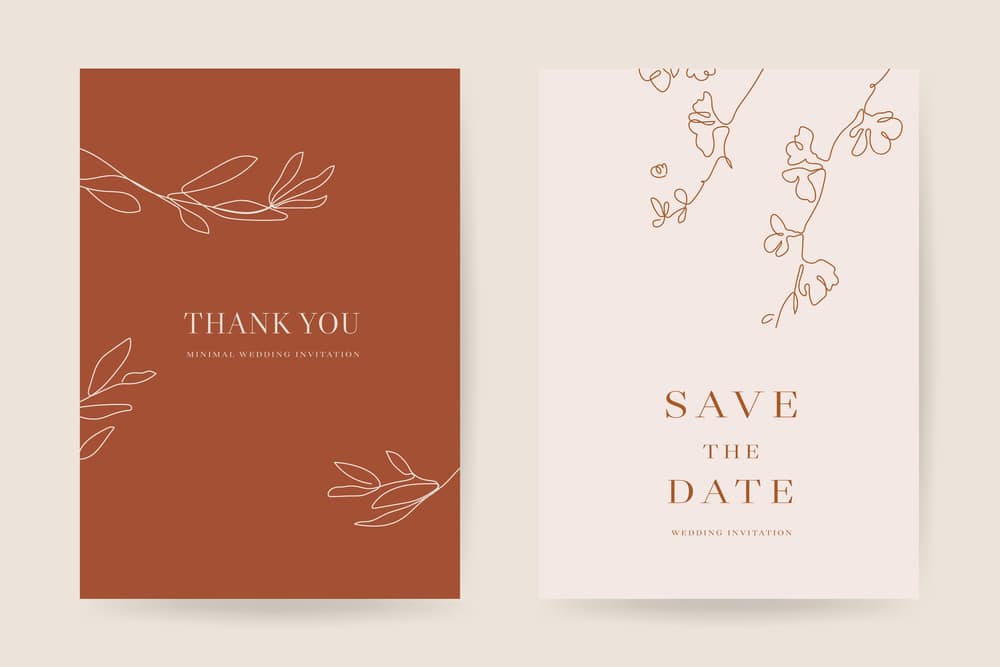 Online Wedding Invitations Vector Template Save The Date Thank You