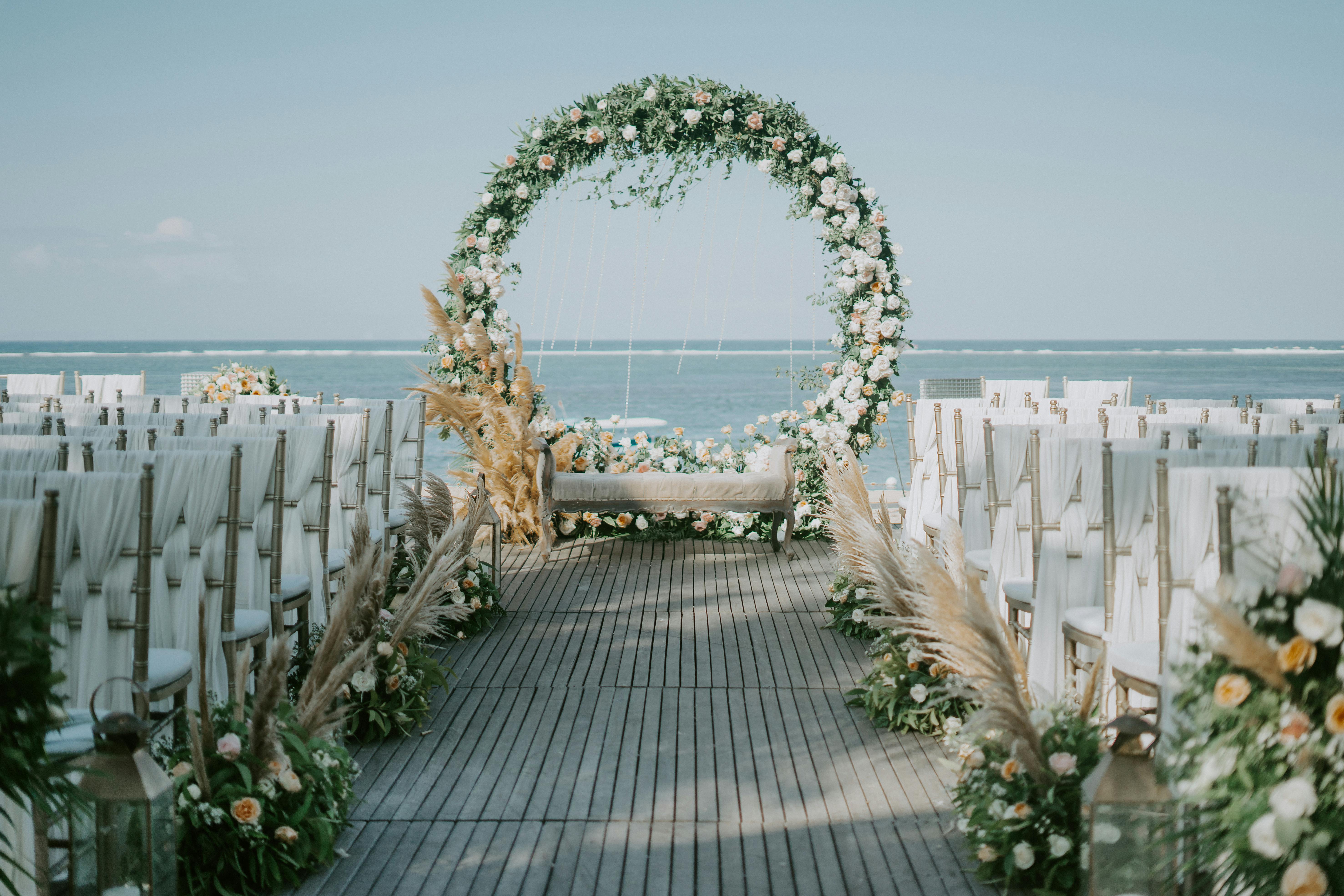 floral wedding aisle