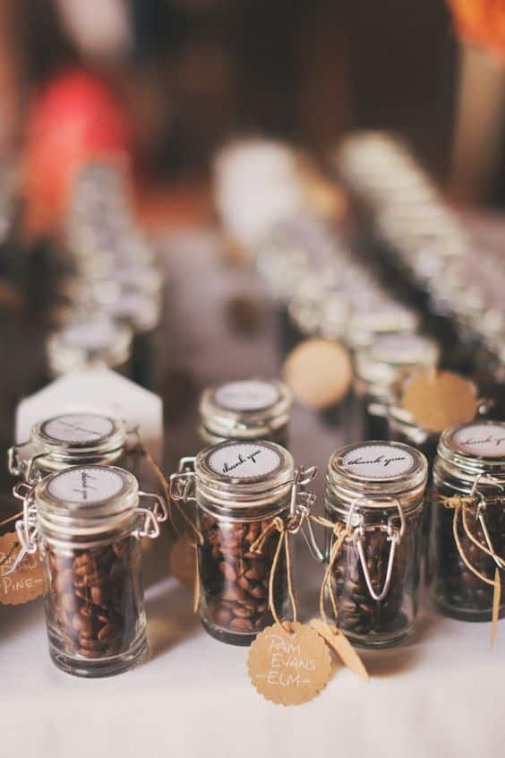 halloween inspired wedding favors in small jars
