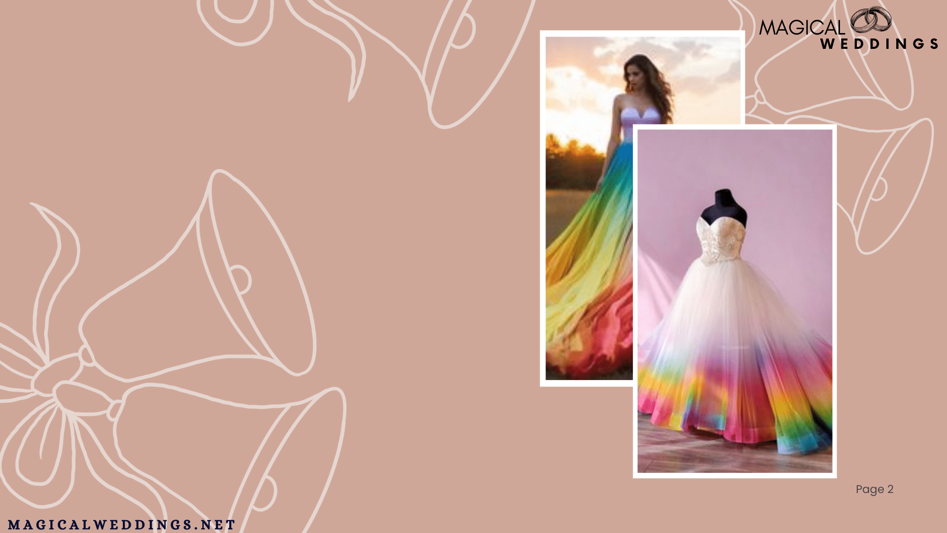 rainbow wedding dresses for brides