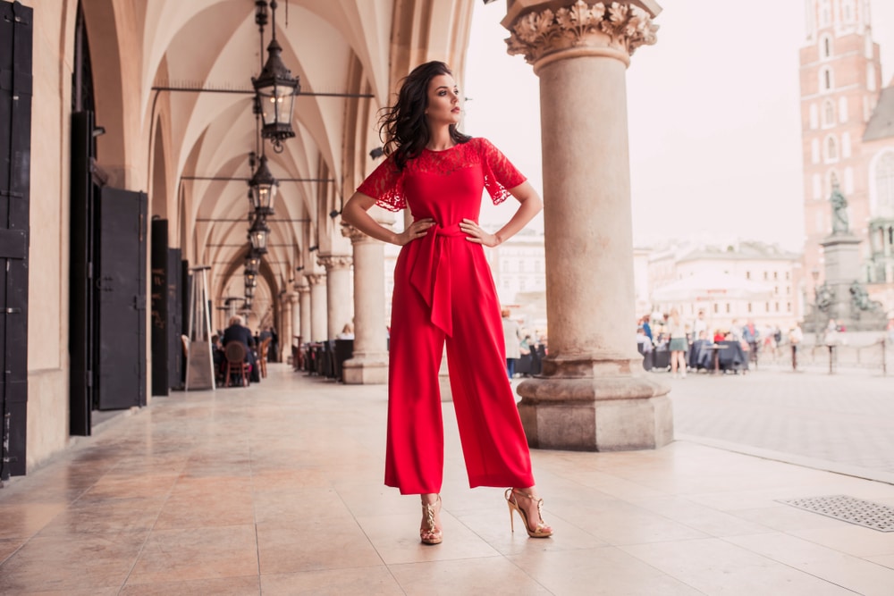 Photo Of Beautiful Stylish Brunette Woman In The City wearing