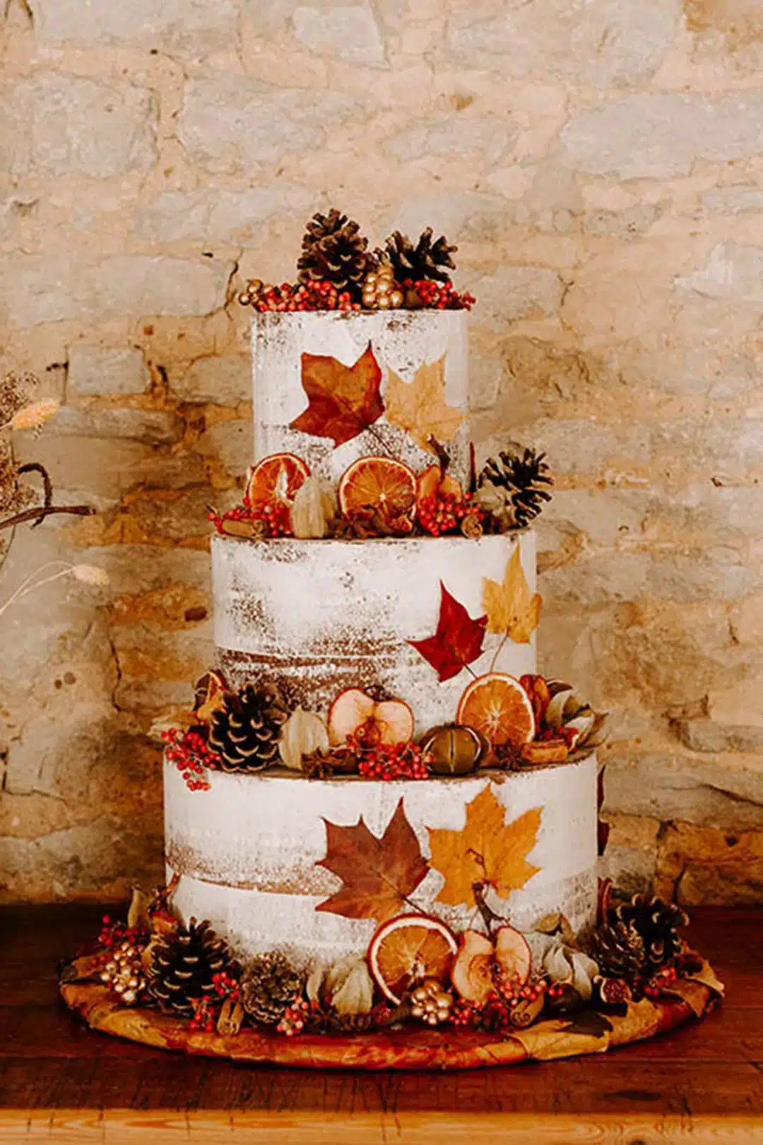 autumn theme wedding cake