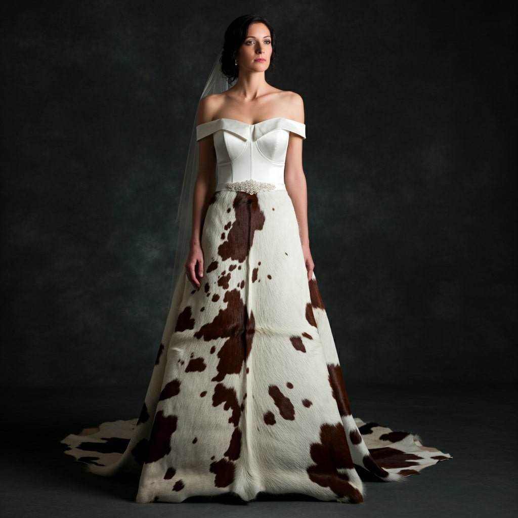 Wedding Dress Made Entirely With Cow Skin