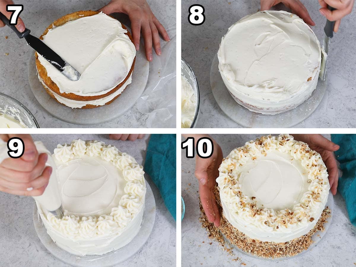 frosting and decoratng cake