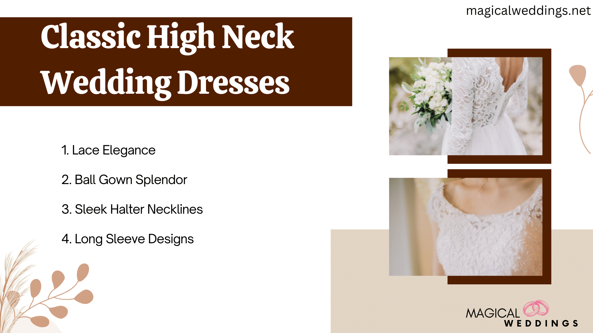 classic high neck wedding dresses