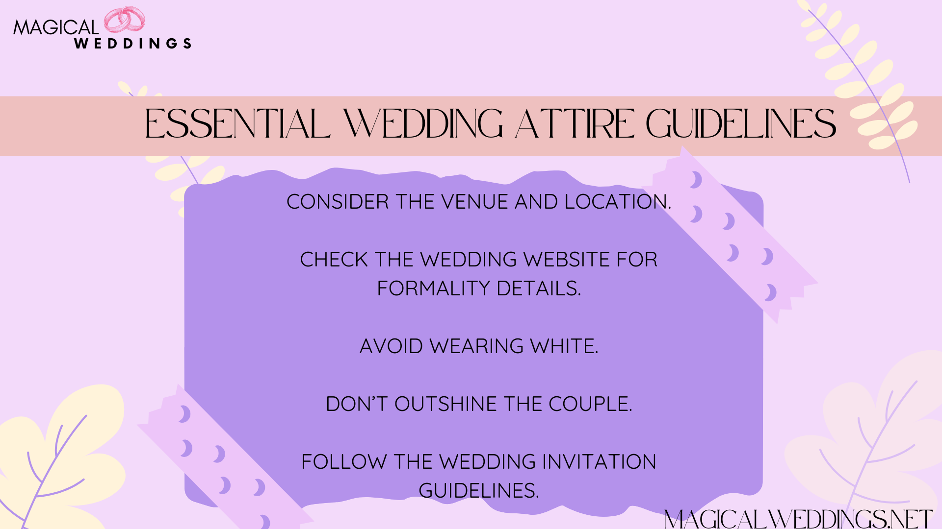 essential wedding attire guideline