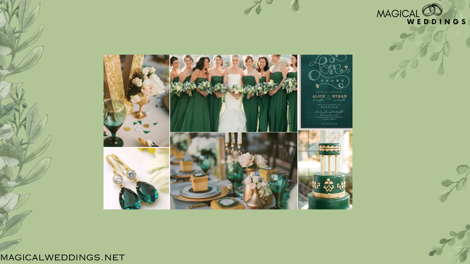 green and gold decor