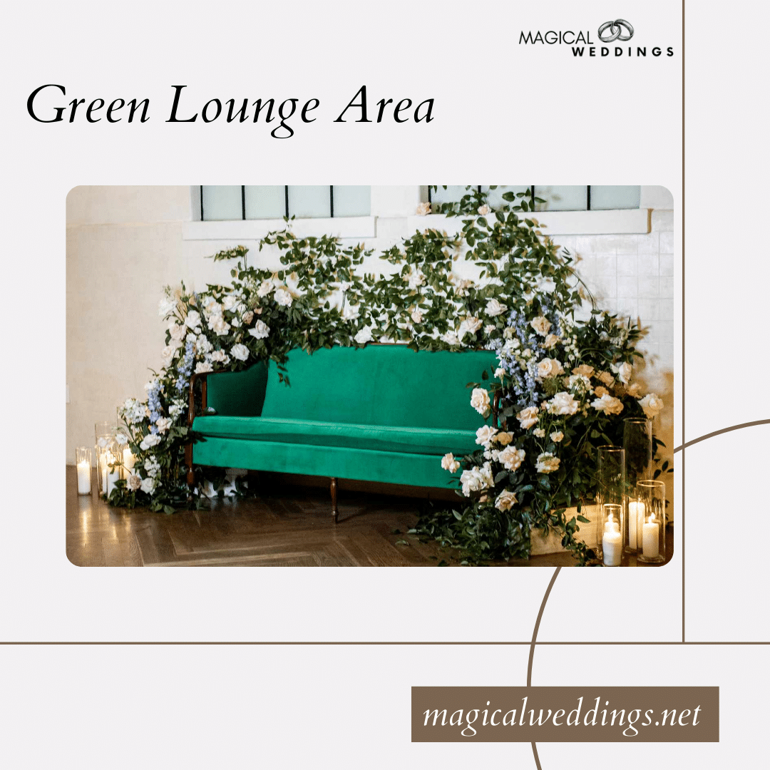 Green Lounge Area on a light background