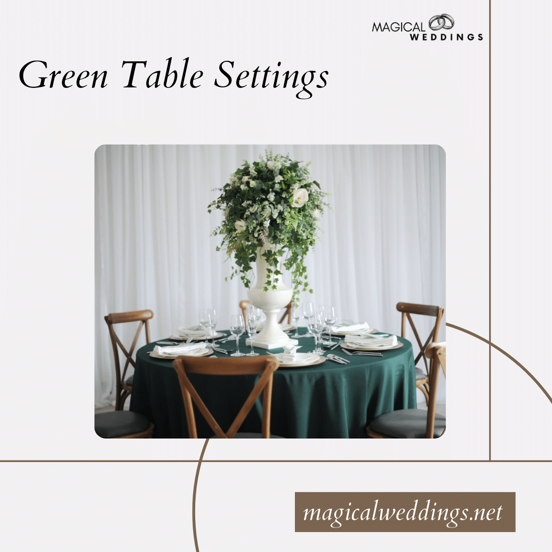 Green Table Settings for wedding