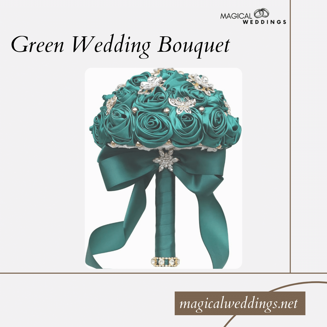 Green Wedding Bouquet on a light background